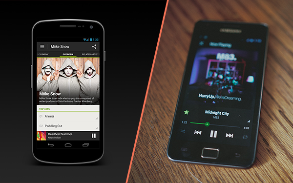 Art Drop: 11 Audio Player User Interface (UI) Design for Mobile/Cell Phone