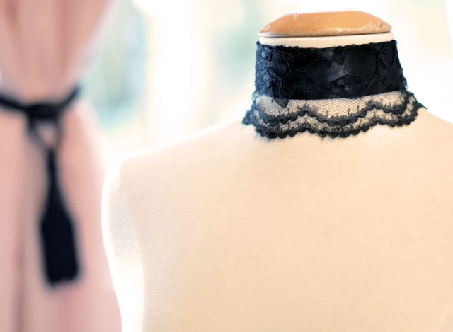 beaded lace and ribbon choker DIY inspired by Downton Abbey