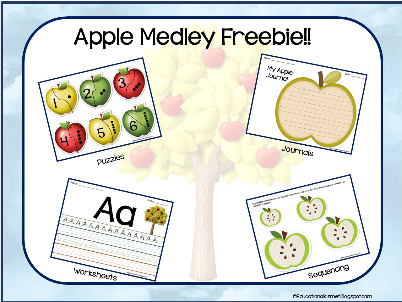 Educational Kismet Apple Medley Worksheets, Puzzles, and so much more!!