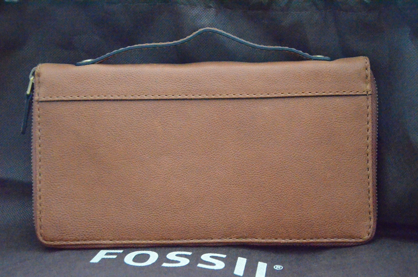 Kitch 'n' Chic Fossil 'Emilia' Zip Clutch Bag/Purse Sienna (Tan) or