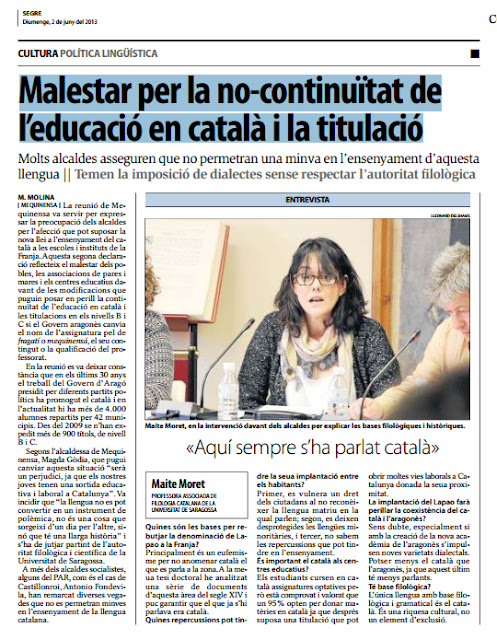 Maite Moret,aquí sempre s'ha parlat català Maite Moret,aquí sempre s'ha parlat català