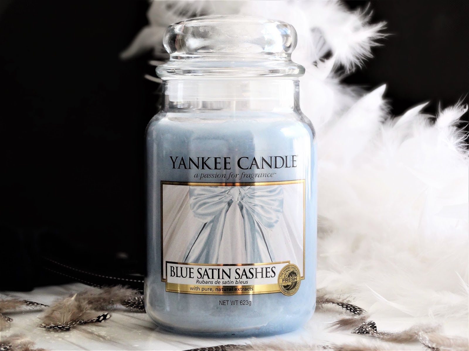 YANKEE CANDLE BLUE SATIN SASHES