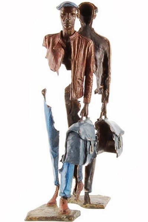11-French-Artist-Bruno-Catalano-Bronze-Sculptures-Les Voyageurs-The-Travellers-www-designstack-co