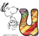 Abecedario Animado de Snoopy Saltando con Letras de Colores. Colored Alphabet with Snoopy Animated.