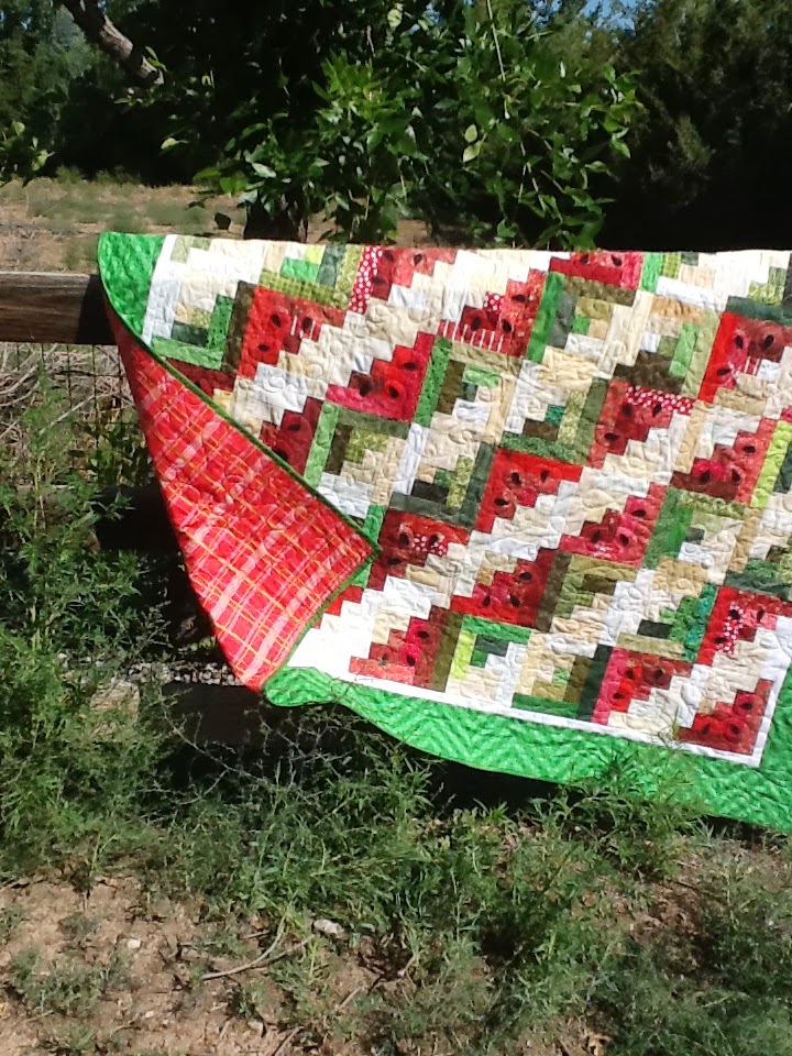 Tanya Quilts in CO Scrappy Watermelon Picnic Quilt