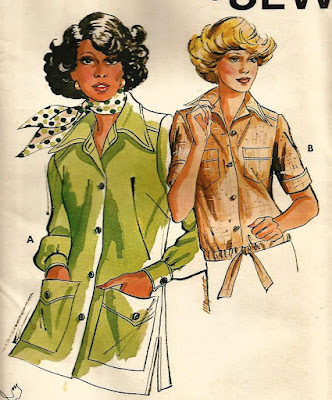 Vintage 1970s Ladies Safari Shirt Jacket Blouse Pattern
