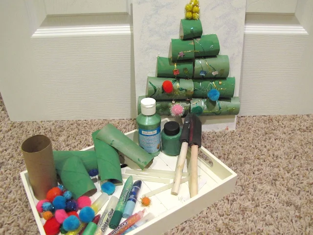 recycled paper tube christmas tree craft