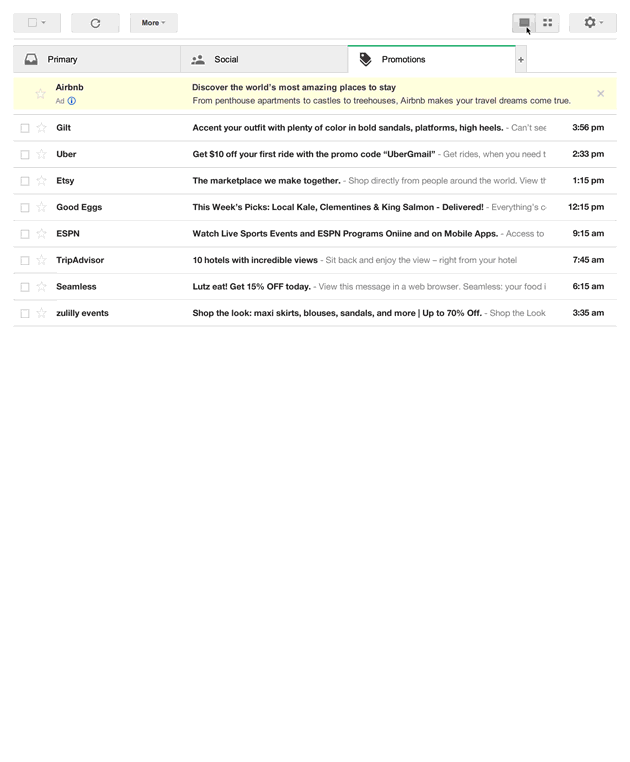 Gmail is field-testing a beautiful grid view for its Promotions tab