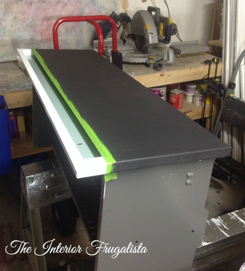 Painting Lateral File Cabinet Drawer fronts with chalkboard paint