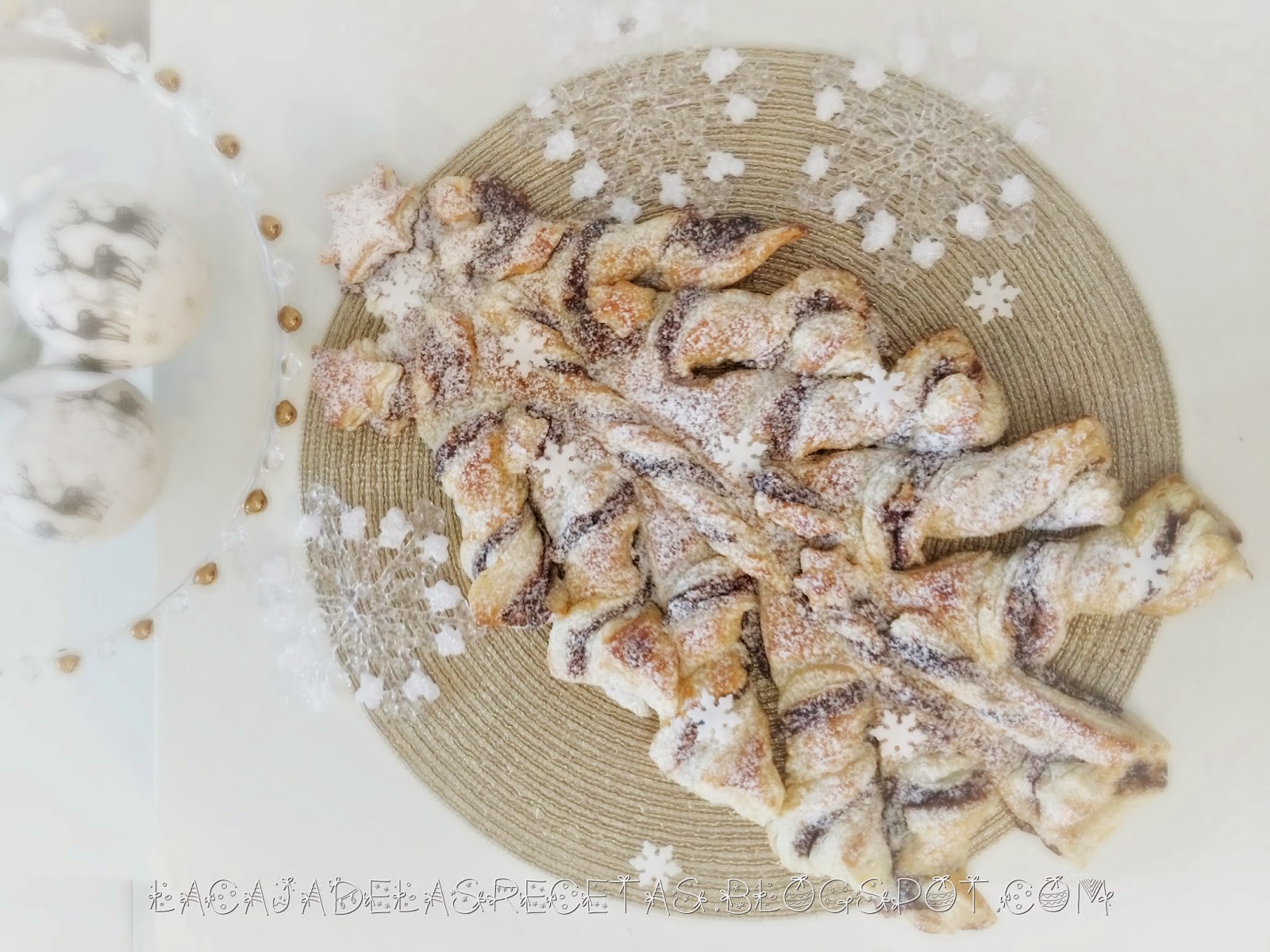 Arbol de Navidad con Hojaldre, Nutella y Nueces