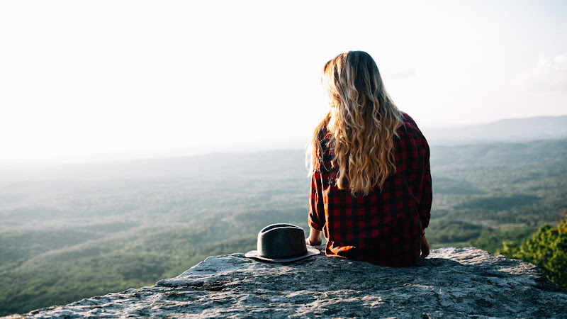 Lady admiring the Landscape