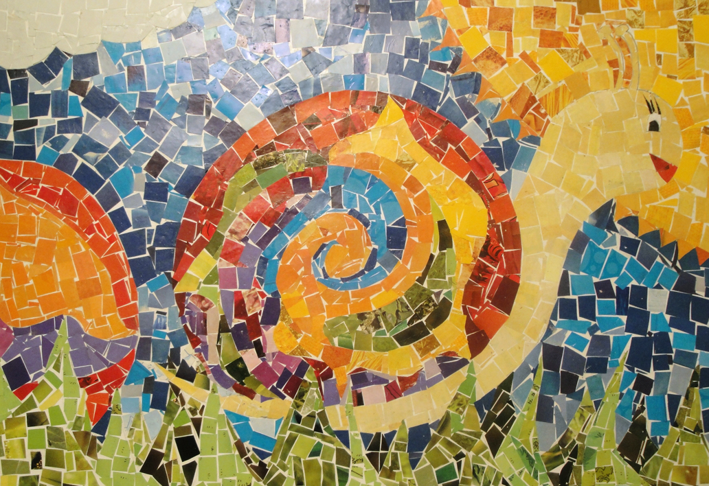 giallo rosso blu Mosaico tessere in