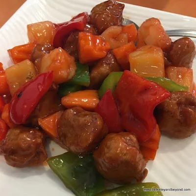 sweet & sour soy chicken at Enjoy Vegetarian Restaurant in San Francisco, California