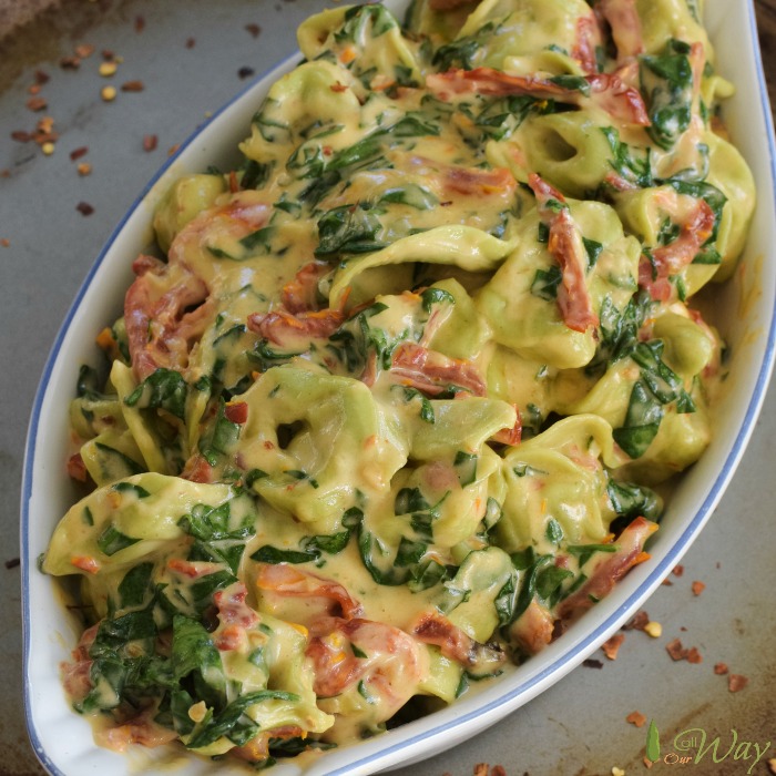 Spinach Tortellini in Light Homemade Alfredo Sauce NEWS RECIPES