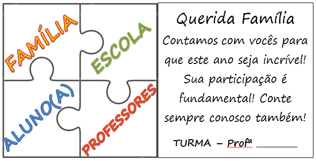 Ideia para Reunião de pais: quebra-cabeça representa união entre aluno,  escola, professores e famíli…