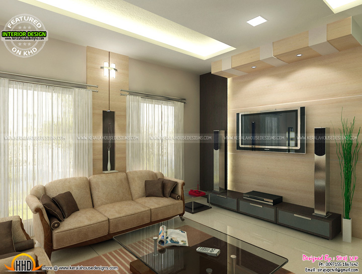 Master bedroom, living interior decor ideas - Kerala home design and