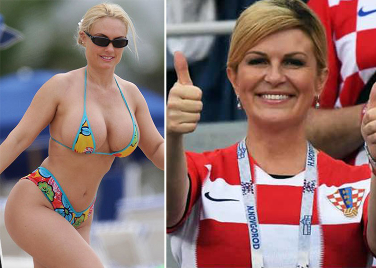 World Cup pressure causes bikini pictures of Croatian president to go viral...