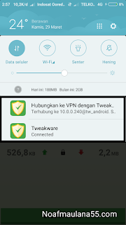 Status bar tweakware Melihat tweakware konek