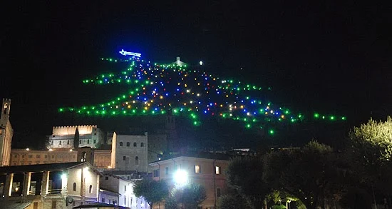 World's largest Christmas Tree: Gubbio