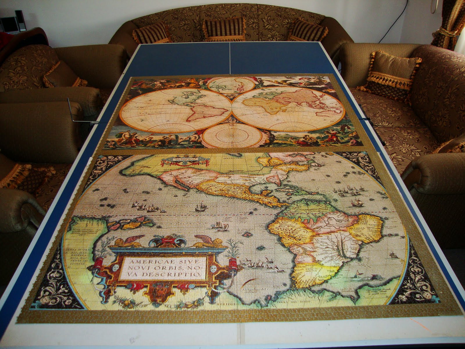 Ravensburger 18,000 puzzle done by 3 kids