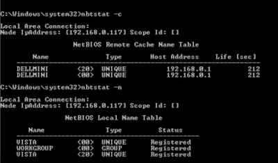 nbtstat -c -n command