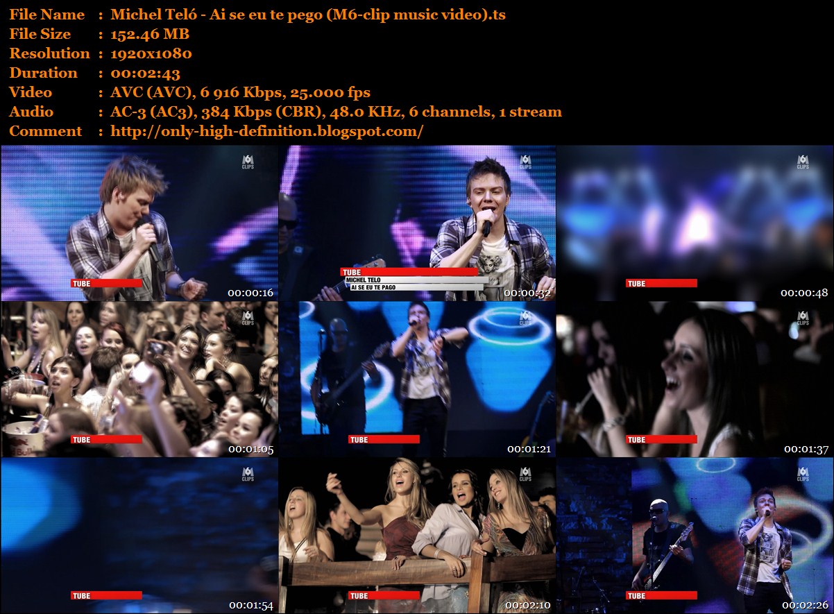 Only High Definition Michel Teló Ai se eu te pego (M6clip music video)