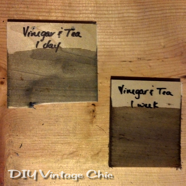 Diy Vintage Chic Natural Wood Stain Tutorial Solution For Vinegar Mixed With Steel Wool Precoated Tea