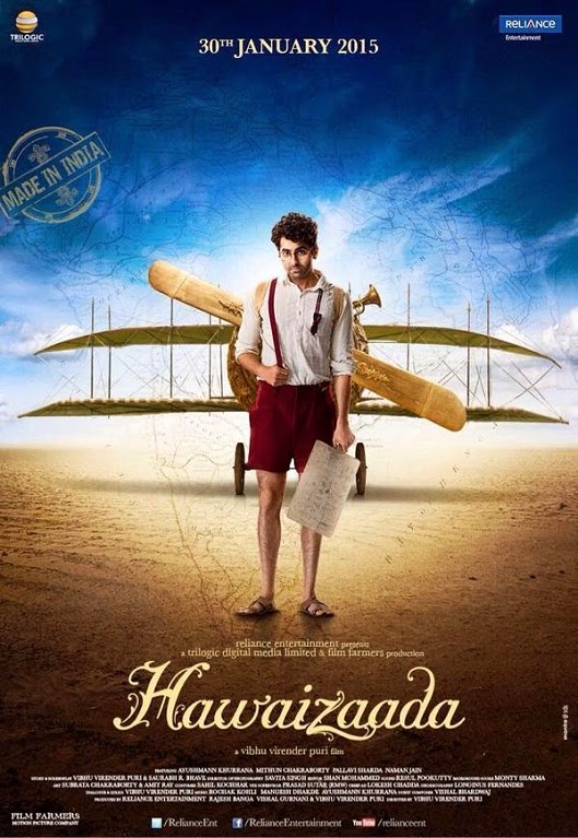 Ayushmann Khurrana with his airplane in Hawaizaada poster Hawaizaada Poster: Ayushmann with his airplane