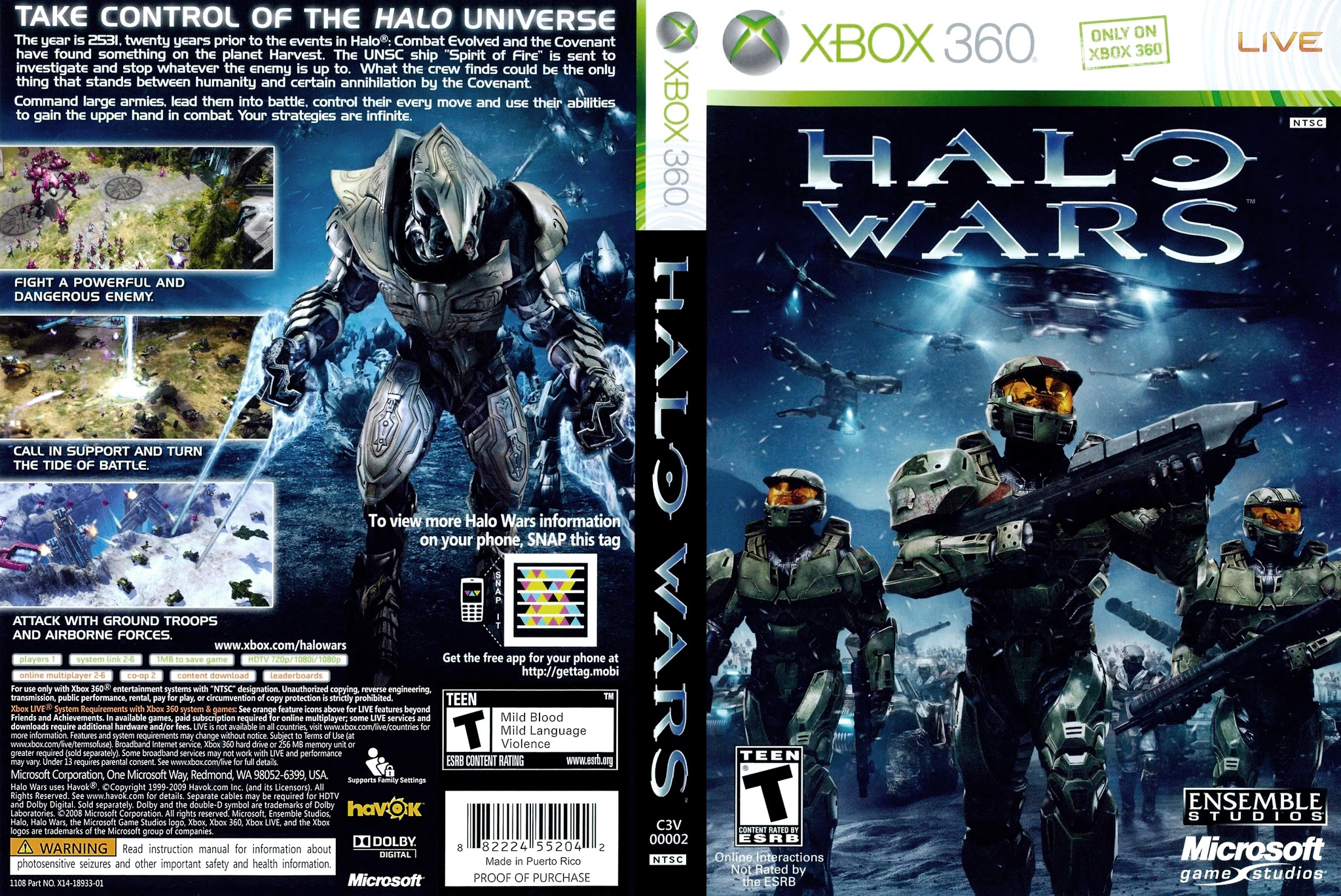 Halo Wars Xbox 360 Ultra Capas