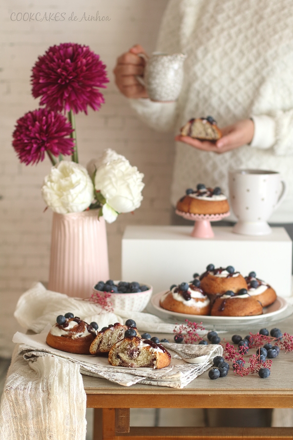 Blueberry Cheesecake Rolls. Cookcakes de Ainhoa