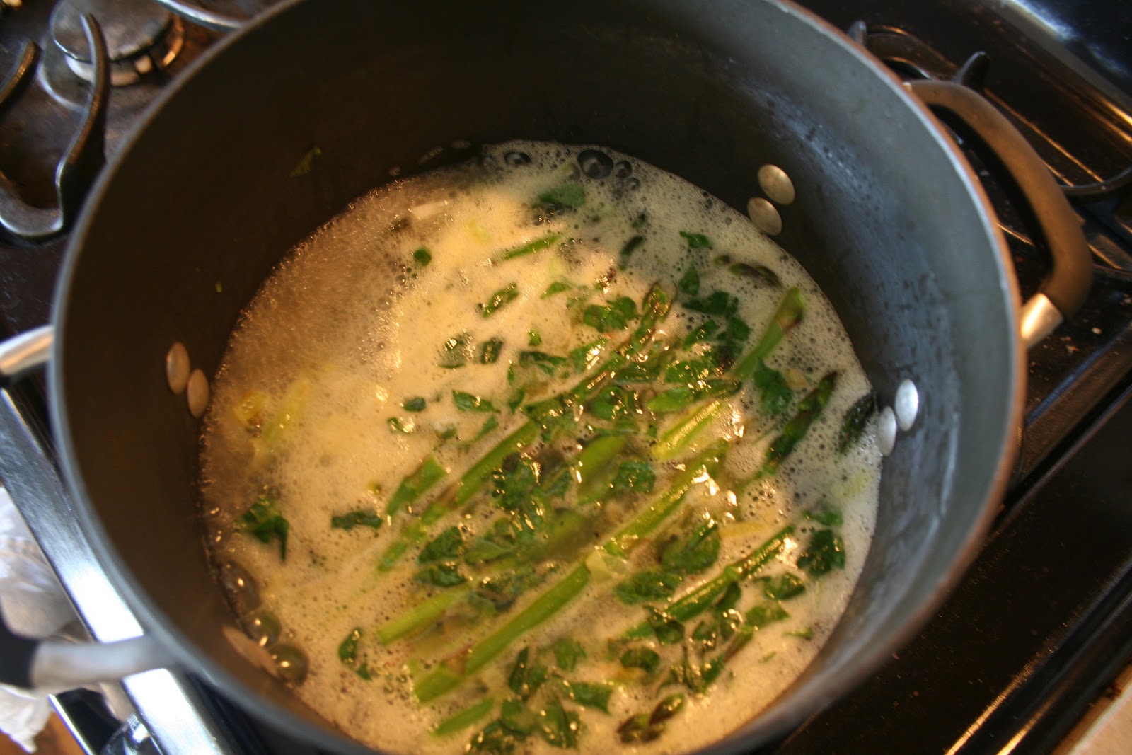 AmateurAbby Asparagus Soup with Herbed Goat Cheese