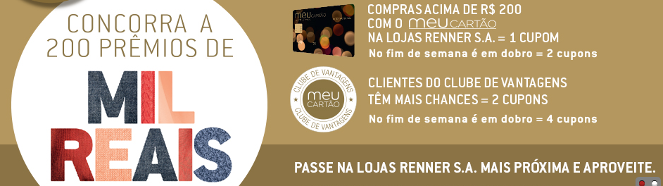 Participar promoção Lojas Renner 2015