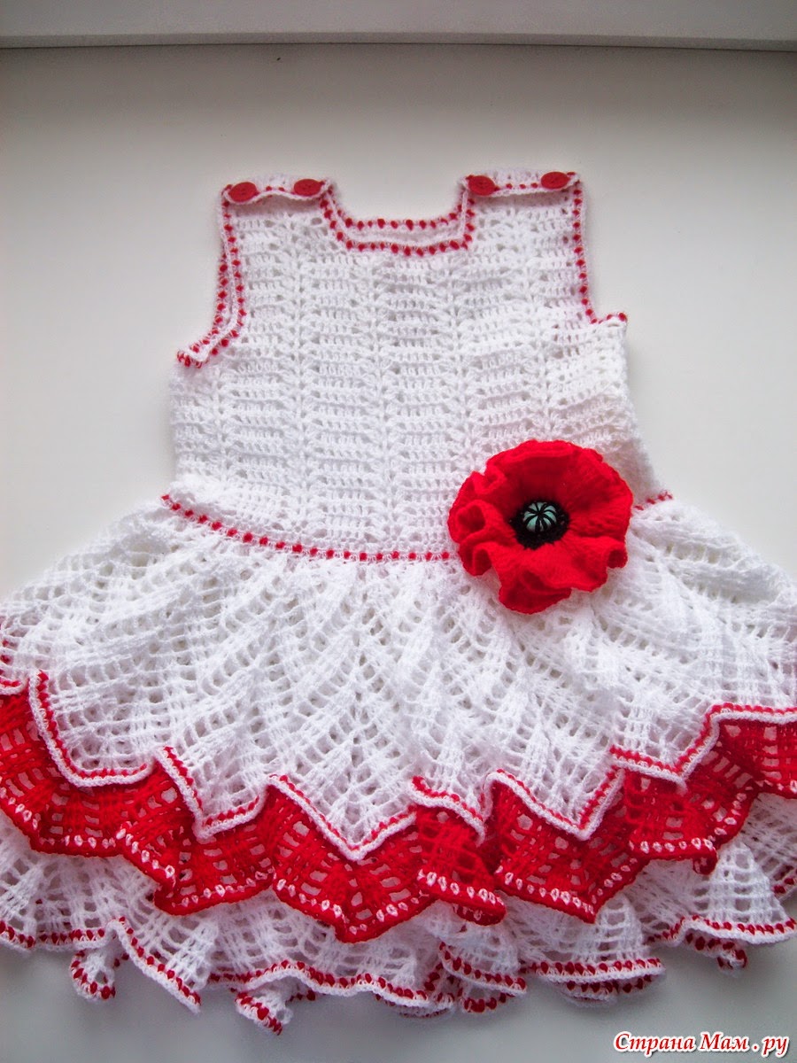 Bello vestido de niña al crochet