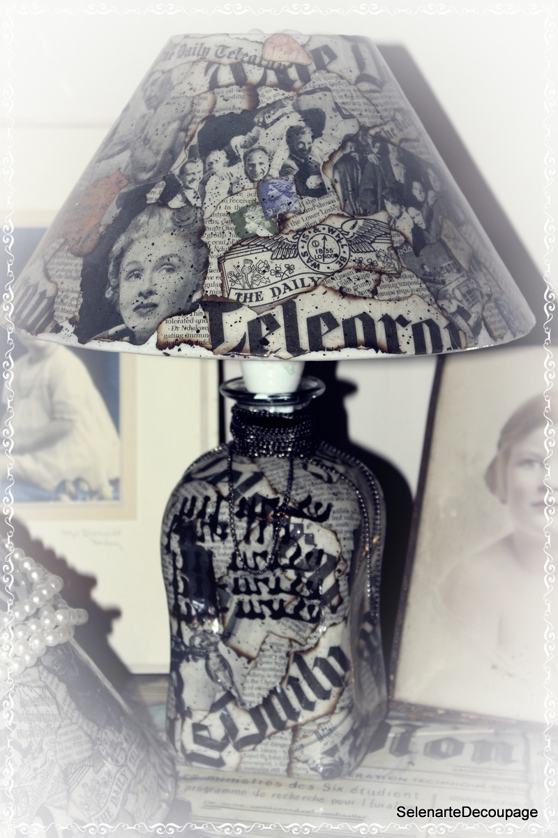 Selenarte Passion For Decoupage Decoupage Bottle Lamp Old
