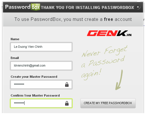 Tăng cường bảo mật tài khoản trực tuyến với PasswordBox