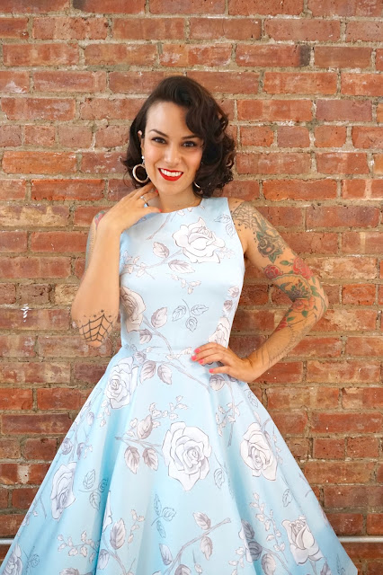 Gertie's New Blog for Better Sewing: Blue Sketch Roses Dress