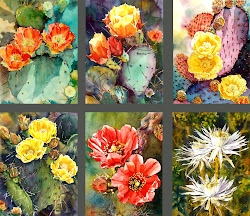 cactus watercolors desert watercolor plants paintings flowers collage prints margarethe brummermann separately arizona painting floral cacti copy agaves landscape