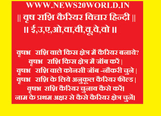 VRISHABHA RASHI CAREER CHOOSE-CHOICE HINDI VRISHABHA RASHI CAREER CHOOSE-CHOICE HINDI