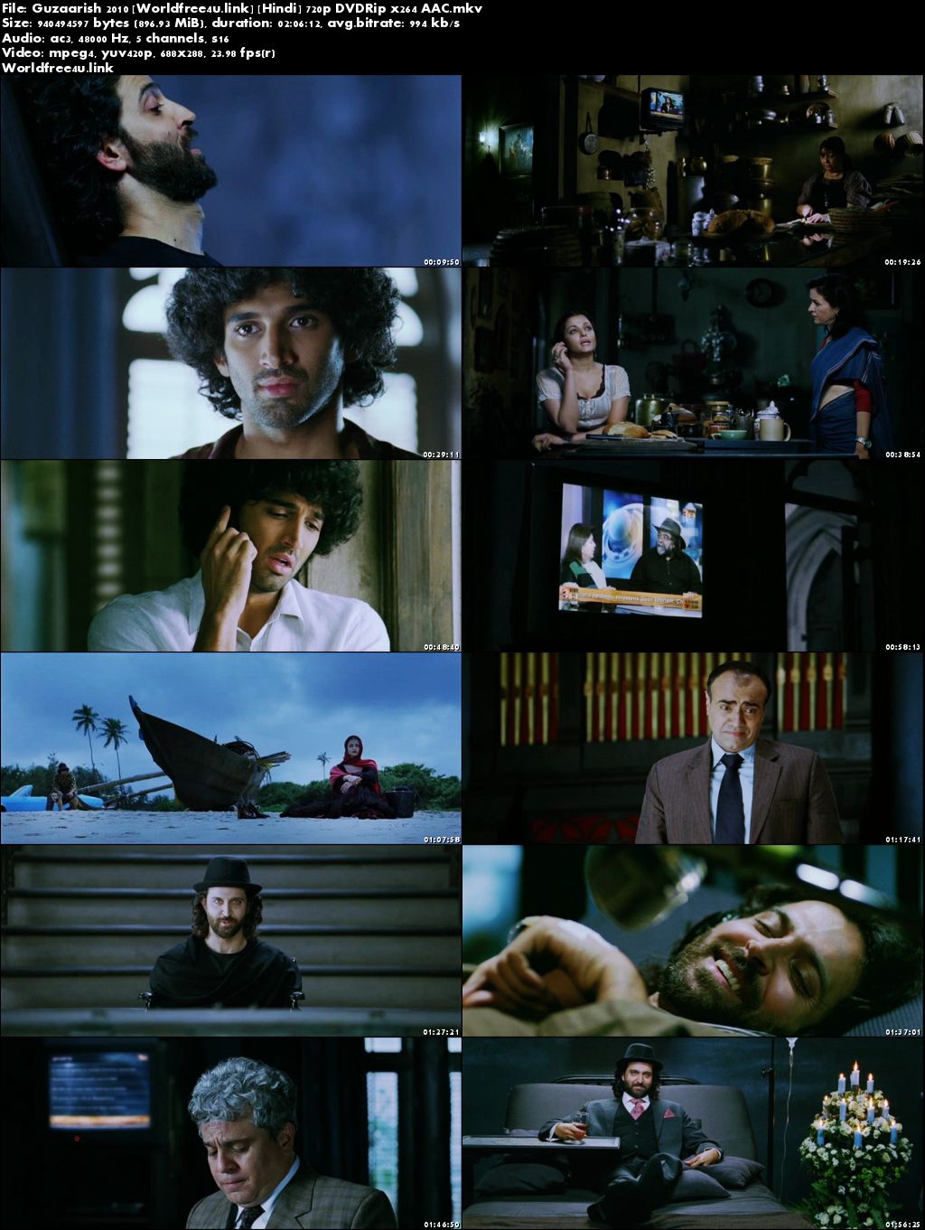 Guzaarish 2010 Full Hindi Movie Download DVDRip 720p - MoviezKhor