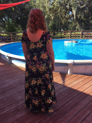 Floral Brushed Jersey Knit Maxi Dress www.sewplus.blogspot.com