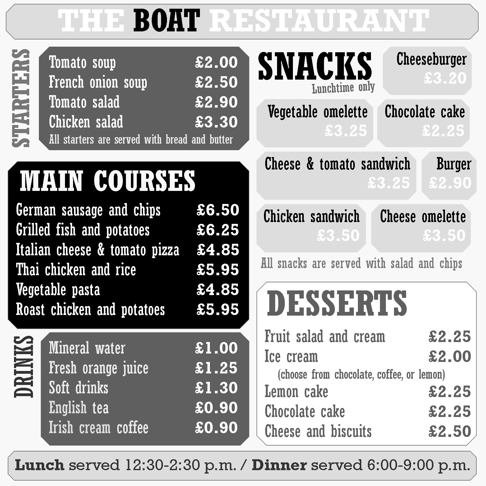 Grammas Restaurant Menu Grammas Restaurant Menu