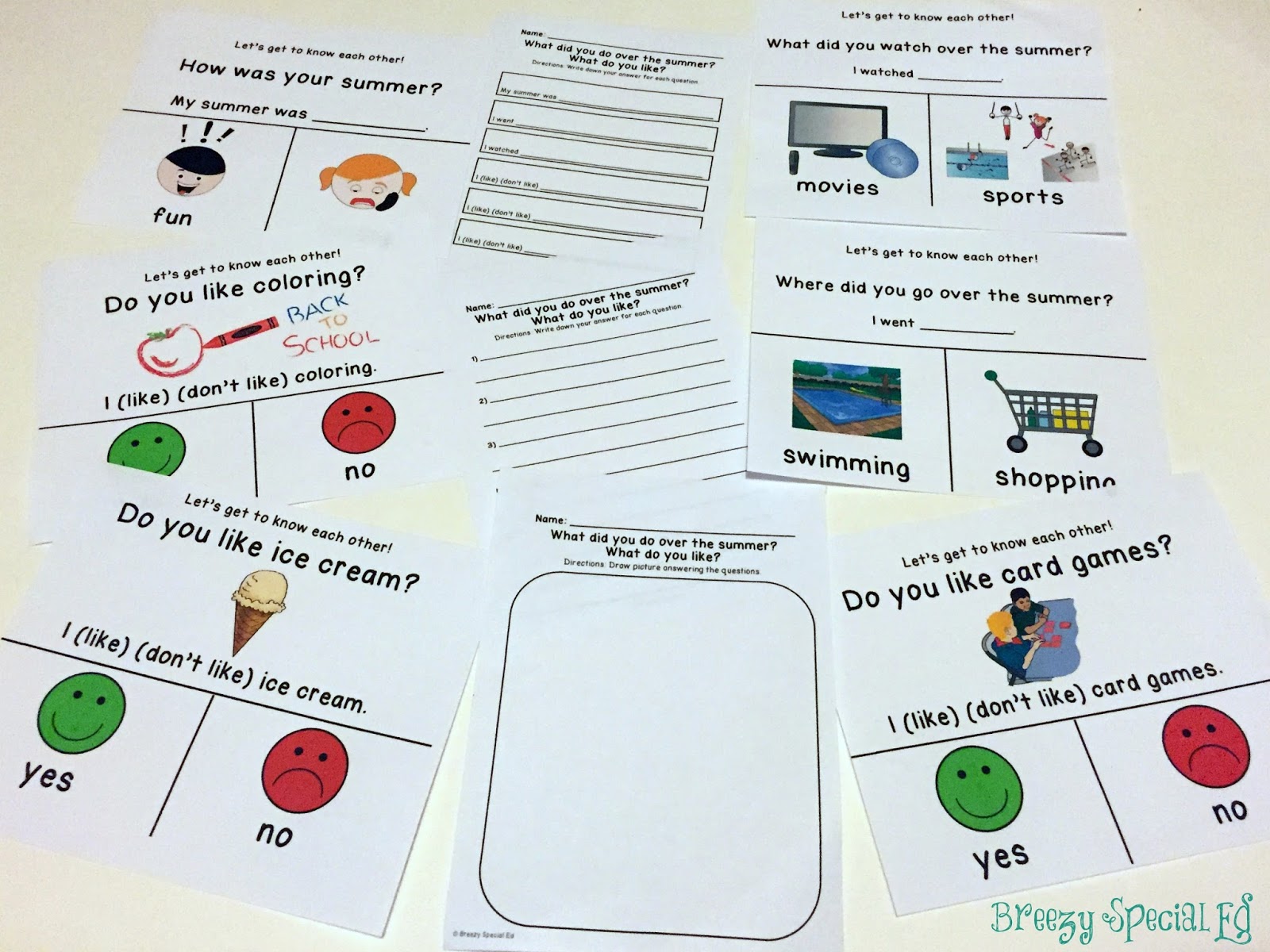 special education lessons activities