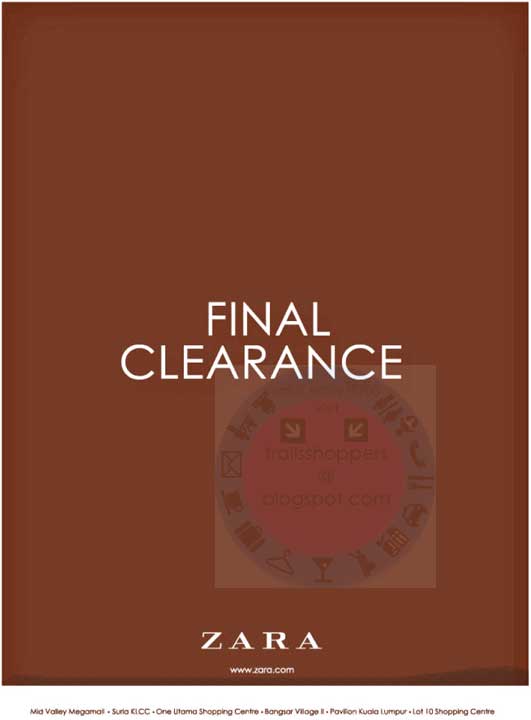 ZARA FINAL CLEARANCE 2 FEB 2012 onwards Online