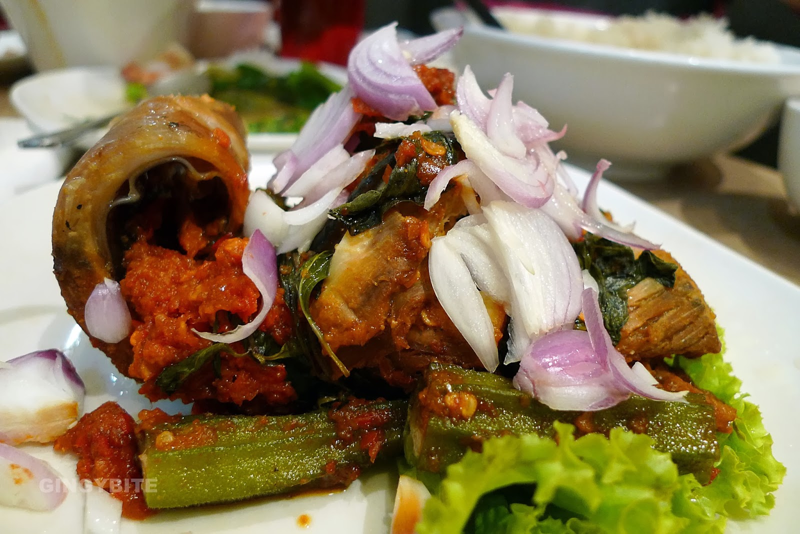 BBQ stingray with Thai sambal 