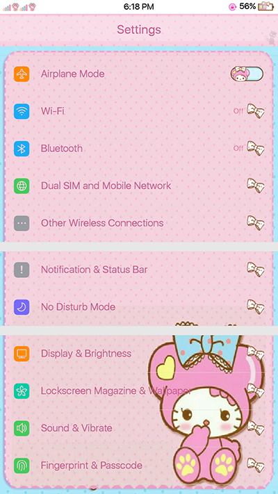 Oppo F3 Melody Blue Pink Theme