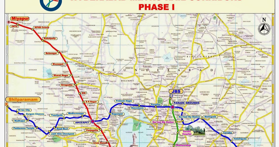 Hyderabad Metro Rail: Route Map