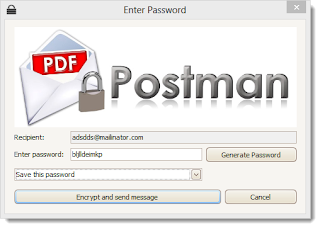 Image shows PDF Postman's "Enter Password" page.