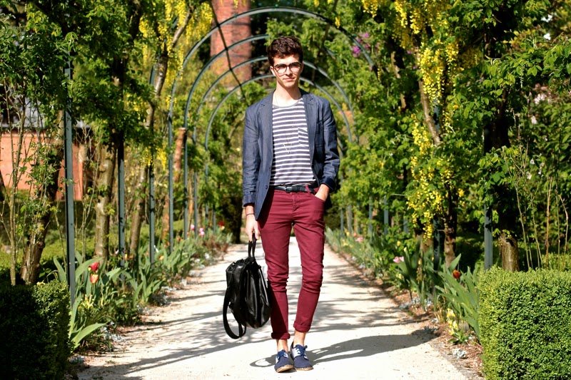 Asos Blazer Skinny Jeans - Craft&Commerce Tshirt - Arsène espadrilles - Givenchy messenger bag - Fashionology Collier triangle - Marc-Antoine Barrois bracelet - BLOG MODE HOMME MENSFASHION