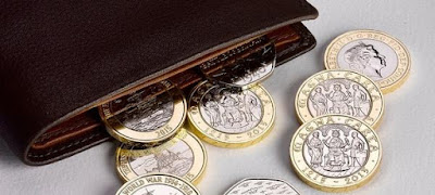 coins fallen from pocket