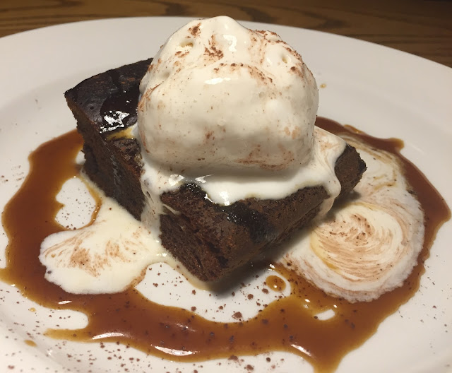 Sticky toffee pudding, toffee sauce & vanilla ice cream. Sticky toffee pudding, toffee sauce & vanilla ice cream.
